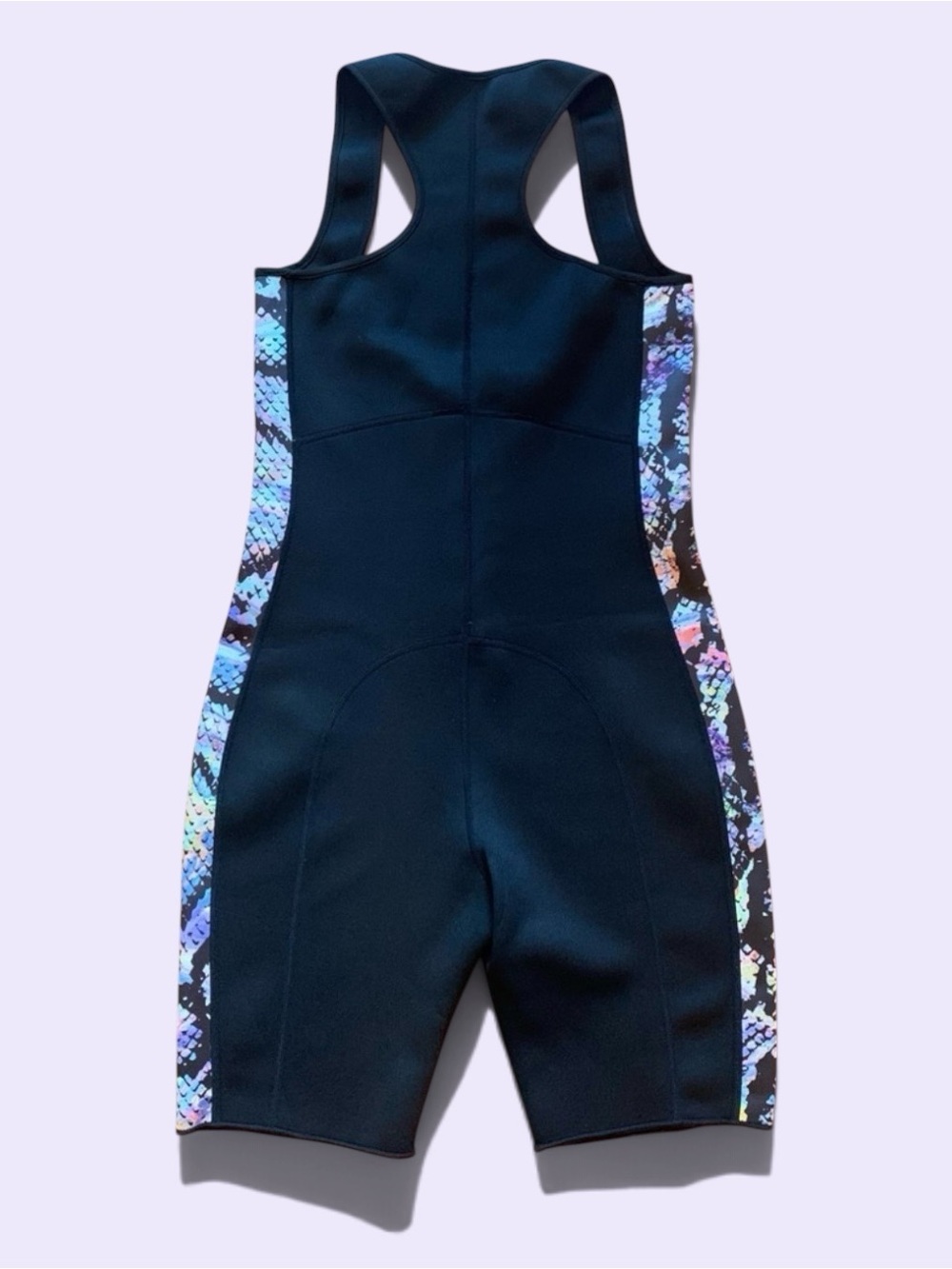 Sauna Suit Waist Trainer Black Rainbow Snake Print | Size M | NWOT - Picture 2 of 9